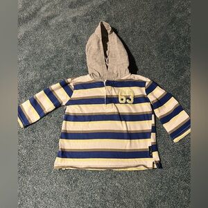 Ben Sherman Kids Striped Hoodie in Blue, Yellow, and Gray